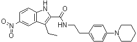 CAS # 1663564-66-6, 3-Ethyl-5-nitro-N-[2-[4-(1-piperidinyl)phenyl]ethyl]-1H-indole-2-carboxamide