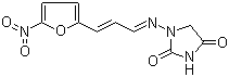 CAS # 1672-88-4, Furazidine, 1-((3-(5-Nitro-2-furyl)allylidene)amino)hydantoin, 1-[[(E)-3-(5-Nitrofuran-2-yl)prop-2-enylidene]amino]imidazolidine-2,4-dione