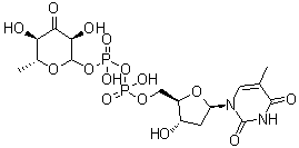 Thymidine 5'-diphosphate 4-keto-6-deoxy-D-glucose molecular structure (CAS 16752-71-9)