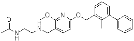 structure of CAS# 1675203-84-5, N-[2-[[[2-甲氧基-6-[(2-甲基[1,1'-联苯]-3-基)甲氧基]-3-吡啶基]甲基]氨基]乙基]乙酰胺
