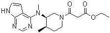 CAS # 1675248-18-6, (3R,4R)-4-Methyl-3-(methyl-7H-pyrrolo[2,3-d]pyrimidin-4-ylamino)-beta-oxo-1-piperidinepropanoic acid ethyl ester
