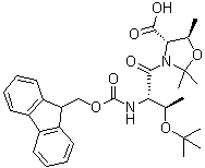 structure of CAS# 1676104-73-6, (4S,5R)-3-[(2S,3R)-3-(1,1-Dimethylethoxy)-2-[[(9H-fluoren-9-ylmethoxy)carbonyl]amino]-1-oxobutyl]-2,2,5-trimethyl-4-oxazolidinecarboxylicacid
