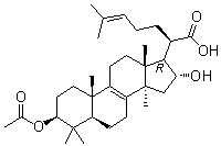 CAS # 168293-13-8, (3beta,16alpha)-3-(Acetyloxy)-16-hydroxylanosta-8,24-dien-21-oic acid, 3-O-Acetyl-16alpha-hydroxytrametenolic acid