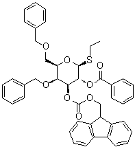 CAS 登录号：1683572-16-8, 乙基 4,6-二-O-(苯基甲基)-1-硫代-beta-D-吡喃半乳糖苷 2-苯甲酸酯 3-(9H-芴-9-基甲基碳酸酯)