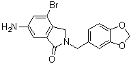 CAS # 169043-96-3, 6-Amino-2-(1,3-benzodioxol-5-ylmethyl)-4-bromo-2,3-dihydro-1H-isoindol-1-one