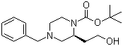 structure of CAS# 169447-92-1, (S)-4-苄基-2-(2-羟乙基)哌嗪-1-甲酸叔丁酯