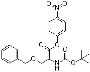structure of CAS# 16948-39-3, 叔丁基氧羰基-O-苄基-L-丝氨酸对硝基苯基酯