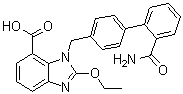 structure of CAS# 1696392-11-6, 1-[[2'-(氨基羰基)[1,1'-联苯]-4-基]甲基]-2-乙氧基-1H-苯并咪唑-7-羧酸
