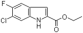 structure of CAS# 169674-00-4, 6-Chloro-5-fluoro-1H-indole-2-carboxylic acid ethyl ester