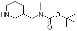 structure of CAS# 169750-76-9, tert-Butyl N-methyl-N-[(piperidin-3-yl)methyl]carbamate