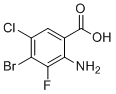 structure of CAS# 1698027-17-6, 2-氨基-4-溴-5-氯-3-氟苯甲酸