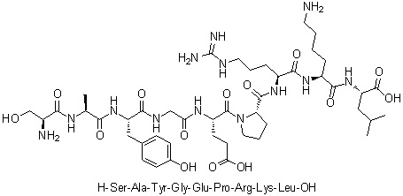CAS 登录号：170173-06-5, L-丝氨酰-L-丙氨酰-L-酪氨酰甘氨酰-L-alpha-谷氨酰-L-脯氨酰-L-精氨酰-L-赖氨酰-L-亮氨酸