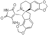 CAS # 170384-75-5, Isohyperectine, rel-3-Amino-4-[(5R,8'R)-6',7,8,8'-tetrahydro-6-methylspiro[1,3-dioxolo[4,5-g]isoquinoline-5(6H),7'-[7H]indeno[4,5-d][1,3]dioxol]-8'-yl]-1H-pyrrole-2,5-dione