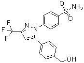 CAS 登录号：170571-00-3, 4-[5-(4-羟基甲基苯基)-3-(三氟甲基)-1H-吡唑-1-基]苯磺酰胺