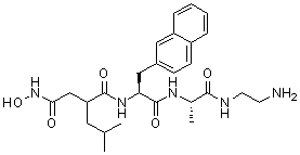 structure of CAS# 171235-71-5, N-[2-[2-(羟基氨基)-2-氧代乙基]-4-甲基-1-氧代戊基]-3-(2-萘基)-L-丙氨酰-N-(2-氨基乙基)-L-丙氨酰胺