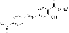 CAS # 1718-34-9, Sodium 5-[(4-nitrophenyl)azo]salicylate, Alizarin yellow R sodium salt, 2-Hydroxy-5-((4-nitrophenyl)azo)benzoic acid monosodium salt, 5-(4-Nitrophenylazo)-salicylic acid sodium salt, Mordant Yellow 3R