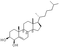 CAS # 17320-10-4, 3beta,4beta-Dihydroxycholest-5-ene, 4beta-Hydroxycholesterol, cis-3,4-Dihydroxy-delta5-cholestene, cis-delta5-Cholestene-3,4-diol