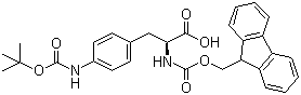structure of CAS# 174132-31-1, 4-[[(tert-Butoxy)carbonyl]amino]-N-[(9H-fluoren-9-ylmethoxy)carbonyl]-L-phenylalanine