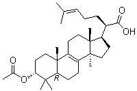 CAS 登录号：174391-64-1, Tsugaric acid A, 3alpha-乙酰氧基羊毛甾-8,24-二烯-21-酸