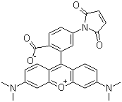 CAS # 174568-67-3, Tetramethylrhodamine-5-maleimide, 9-[2-Carboxy-5-(2,5-dihydro-2,5-dioxo-1H-pyrrol-1-yl)phenyl]-3,6-bis(dimethylamino)xanthylium inner salt