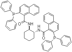 structure of CAS# 174810-09-4, (1R,2R)-(+)-1,2-环己二胺-N,N'-双(2-二苯基膦基-1-萘甲酰)