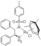 structure of CAS# 174813-81-1, Chloro[[(1S,2S)-(+)-2-amino-1,2-diphenylethyl](4-toluenesulfonyl)amido](mesitylene)ruthenium(II)