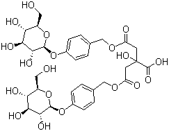 CAS # 174972-80-6, Parishin C, 3-Carboxy-3-hydroxy-1,5-dioxo-1,5-pentanediylbis(oxymethylene-4,1-phenylene) bis-beta-D-glucopyranoside
