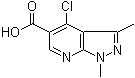 CAS # 175201-94-2, 4-Chloro-1,3-dimethylpyrazolo[3,4-b]pyridine-5-carboxylic acid
