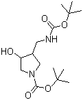 structure of CAS# 175463-34-0, 4-Boc-aminomethyl-1-N-Boc-pyrrolidin-3-ol
