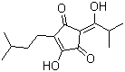 CAS # 1773-88-2, 4-Hydroxy-2-(1-hydroxy-2-methylpropylidene)-5-isopentyl-4-cyclopentene-1,3-dione