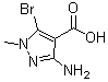 CAS # 1781890-36-5, 3-Amino-5-bromo-1-methyl-1H-pyrazole-4-carboxylic acid