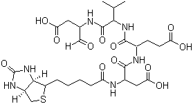 CAS # 178603-73-1, Biotinyl-Asp-Glu-Val-Asp-CHO, Biotinyl-Asp-Glu-Val-Asp-CHO, N-[5-[(3aS,4S,6aR)-Hexahydro-2-oxo-1H-thieno[3,4-d]imidazol-4-yl]-1-oxopentyl]-L-alpha-aspartyl-L-alpha-glutamyl-N-[(1S)-2-carboxy-1-formylethyl]-L-valinamide
