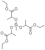 CAS 登录号：17898-75-8, 4-(2-乙氧基-1-甲基-2-氧代乙氧基)-2,4,6-三甲基-7-氧代-3,5,8-三氧杂-4-硅杂癸酸乙酯, 甲基三(乳酸乙酯2-氧基)硅烷