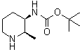 structure of CAS# 1791402-58-8, N-[(2R,3R)-2-Methyl-3-piperidinyl]carbamic acid 1,1-dimethylethyl ester