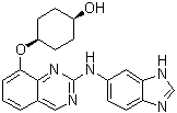structure of CAS# 1792999-26-8, cis-4-[[2-(1H-Benzimidazol-6-ylamino)-8-quinazolinyl]oxy]cyclohexanol