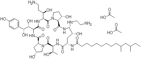 structure of CAS# 179463-17-3, 醋酸卡泊芬净