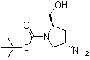 structure of CAS# 179472-26-5, (2R,4S)-4-氨基-2-(羟甲基)-1-吡咯烷羧酸叔丁酯
