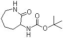 structure of CAS# 179686-45-4, N-(Hexahydro-2-oxo-1H-azepin-3-yl)carbamic acid tert-butyl ester