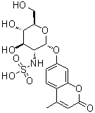 CAS # 180088-52-2, 7-[[2-Deoxy-2-(sulfoamino)-alpha-D-glucopyranosyl]oxy]-4-methyl-2H-1-benzopyran-2-one