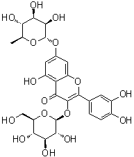 structure of CAS# 18016-58-5, Quercetol 3-glucoside 7-rhamnoside