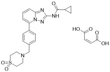 CAS # 1802998-75-9, Filgotinib maleate, (Z)-but-2-enedioic acid,N-[5-[4-[(1,1-dioxo-1,4-thiazinan-4-yl)methyl]phenyl]-[1,2,4]triazolo[1,5-a]pyridin-2-yl]cyclopropanecarboxamide