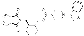 CAS # 1807983-62-5, Lurasidone Impurity 6, ((1R,2R)-2-(((3aR,4S,7R,7aS)-1,3-Dioxooctahydro-2H-4,7-methanoisoindol-2-yl)methyl)cyclohexyl)methyl 4-(benzo[d]isothiazol-3-yl)piperazine-1-carboxylate