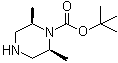 structure of CAS# 180975-66-0, cis-2,6-Dimethyl-1-piperazinecarboxylic acid 1,1-dimethylethyl ester