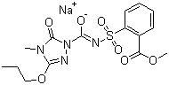 CAS # 181274-15-7, Procarbazone sodium, Methyl 2-((((4,5-dihydro-4-methyl-5-oxo-3-propoxy-1H-1,2,4-triazol-1-yl)carbonyl)amino)sulfonyl)benzoate sodium salt