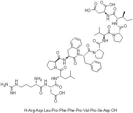 CAS # 182912-63-6, L-Arginyl-L-alpha-aspartyl-L-leucyl-L-prolyl-L-phenylalanyl-L-phenylalanyl-L-prolyl-L-valyl-L-prolyl-L-isoleucyl-L-aspartic acid
