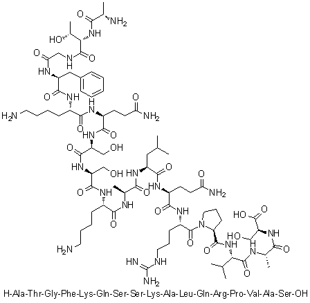 CAS # 183004-28-6, L-Alanyl-L-threonylglycyl-L-phenylalanyl-L-lysyl-L-glutaminyl-L-seryl-L-seryl-L-lysyl-L-alanyl-L-leucyl-L-glutaminyl-L-arginyl-L-prolyl-L-valyl-L-alanyl-L-serine