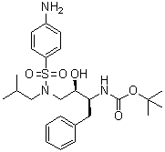 structure of CAS# 183004-94-6, tert-Butyl [(1S,2R)-3-[[(4-aminophenyl)sulfonyl](isobutyl)amino]-1-benzyl-2-hydroxypropyl]carbamate