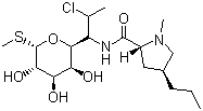 CAS # 18323-44-9, Clindamycin, (2S,4R)-N-[(1S,2S)-2-Chloro-1-[(2R,3R,4S,5R,6R)-3,4,5-trihydroxy-6-methylsulfanyloxan-2-yl]propyl]-1-methyl-4-propylpyrrolidine-2-carboxamide