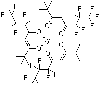 CAS # 18323-98-3, Tris(1,1,1,2,2,3,3-heptafluoro-7,7-dimethyl-4,6-octanedionato)dysprosium, Tris(2,2-dimethyl-6,6,7,7,8,8,8-heptafluoro-3,5-octanedionato)dysprosium, Tris(6,6,7,7,8,8,8-heptafluoro-2,2-dimethyl-3,5-octanedionato)dysprosium