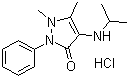 CAS # 18342-39-7, Isopyrin hydrochloride, 1,2-Dihydro-4-(isopropylamino)-1,5-dimethyl-2-phenyl-3H-pyrazol-3-one hydrochloride, Ramifenazone hydrochloride
